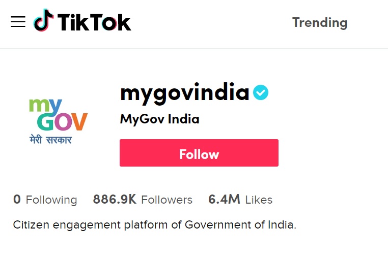 Government of India on Tiktok